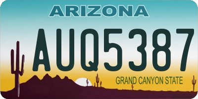 AZ license plate AUQ5387