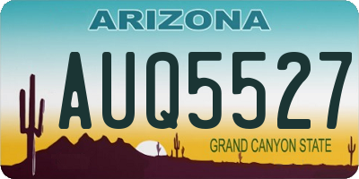 AZ license plate AUQ5527