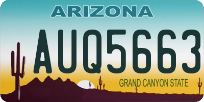 AZ license plate AUQ5663