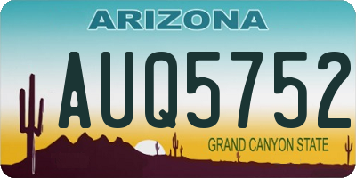 AZ license plate AUQ5752