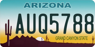 AZ license plate AUQ5788