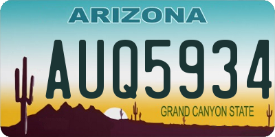 AZ license plate AUQ5934