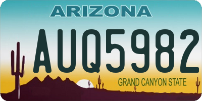 AZ license plate AUQ5982