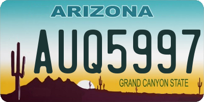 AZ license plate AUQ5997