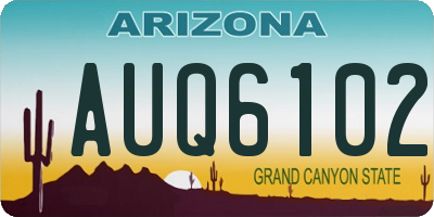 AZ license plate AUQ6102