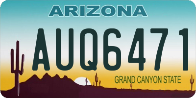 AZ license plate AUQ6471