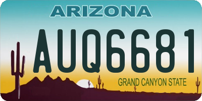 AZ license plate AUQ6681