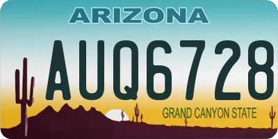 AZ license plate AUQ6728