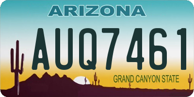 AZ license plate AUQ7461