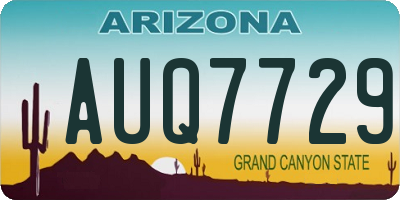 AZ license plate AUQ7729