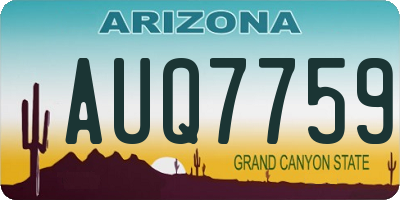 AZ license plate AUQ7759