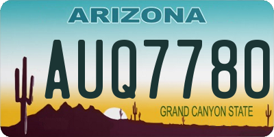 AZ license plate AUQ7780
