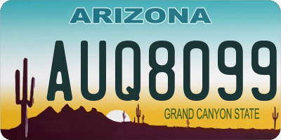 AZ license plate AUQ8099