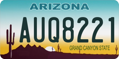 AZ license plate AUQ8221