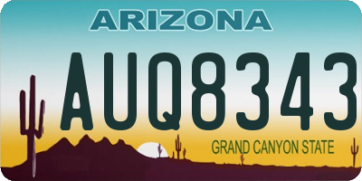AZ license plate AUQ8343