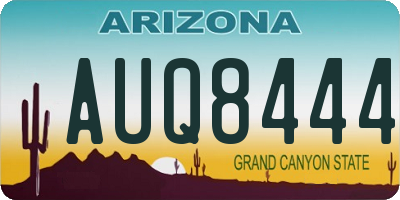 AZ license plate AUQ8444