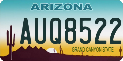 AZ license plate AUQ8522