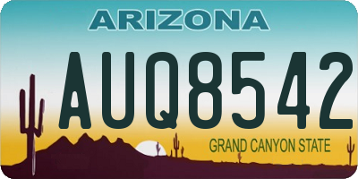AZ license plate AUQ8542