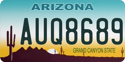 AZ license plate AUQ8689
