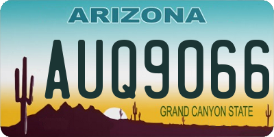 AZ license plate AUQ9066