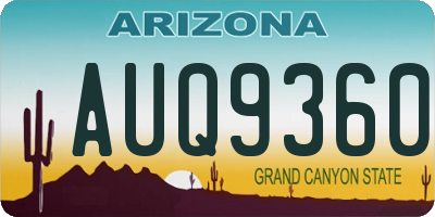 AZ license plate AUQ9360