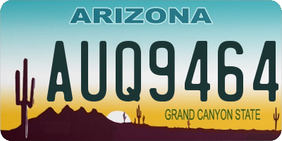 AZ license plate AUQ9464