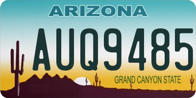 AZ license plate AUQ9485