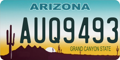 AZ license plate AUQ9493