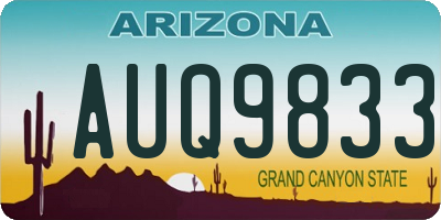 AZ license plate AUQ9833