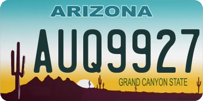 AZ license plate AUQ9927