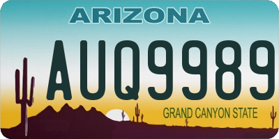 AZ license plate AUQ9989