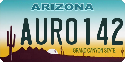 AZ license plate AUR0142