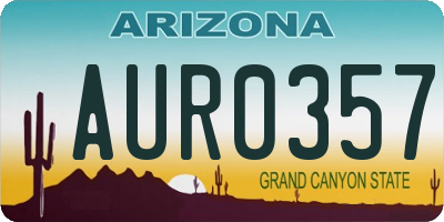 AZ license plate AUR0357