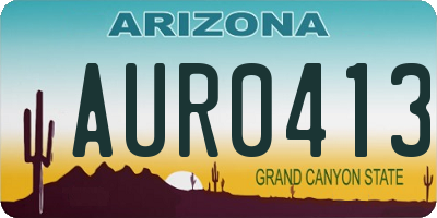 AZ license plate AUR0413