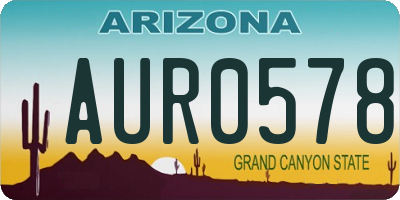AZ license plate AUR0578