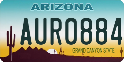 AZ license plate AUR0884