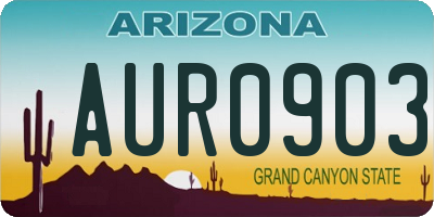AZ license plate AUR0903