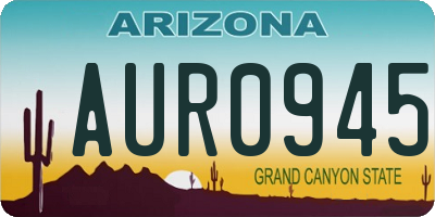 AZ license plate AUR0945