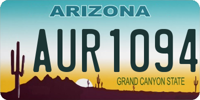 AZ license plate AUR1094