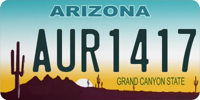 AZ license plate AUR1417