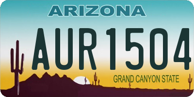AZ license plate AUR1504