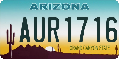 AZ license plate AUR1716