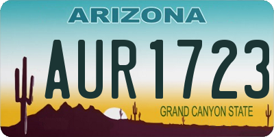 AZ license plate AUR1723