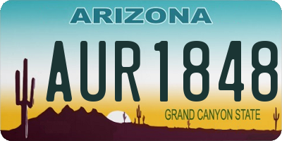 AZ license plate AUR1848
