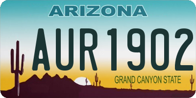 AZ license plate AUR1902