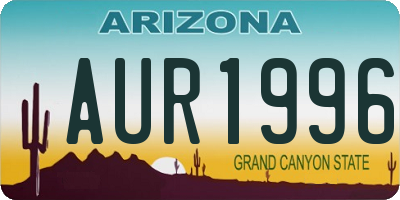 AZ license plate AUR1996