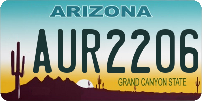 AZ license plate AUR2206