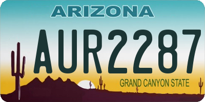 AZ license plate AUR2287