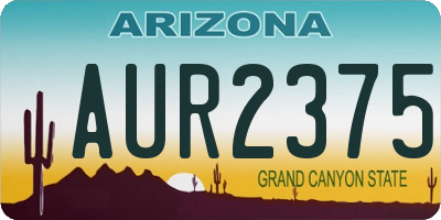 AZ license plate AUR2375