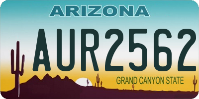 AZ license plate AUR2562